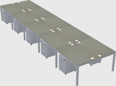 Shared rectangular desk
