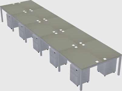 Shared rectangular desk