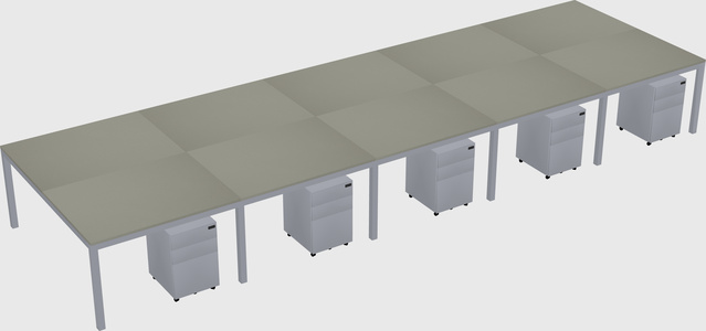 Shared rectangular desk