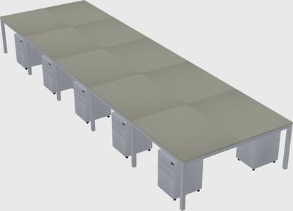 Shared rectangular desk