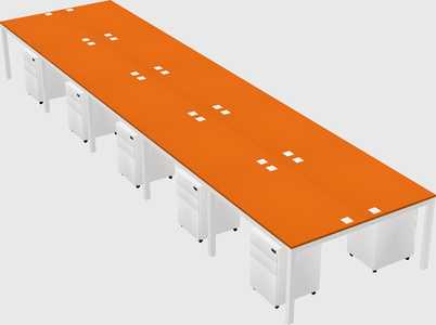 Shared rectangular desk