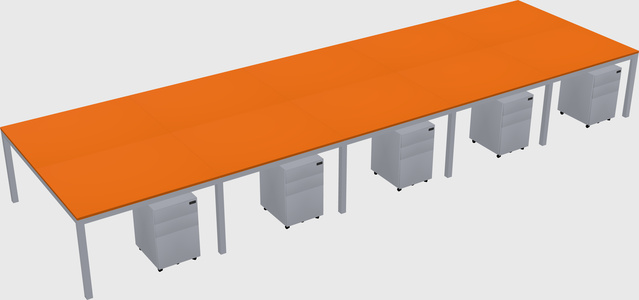 Shared rectangular desk