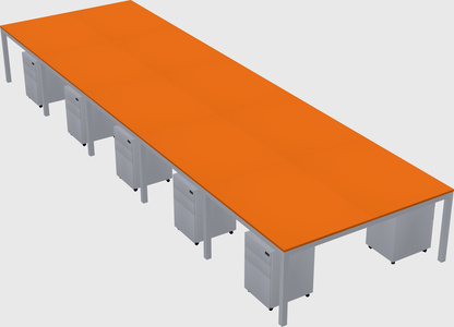 Shared rectangular desk