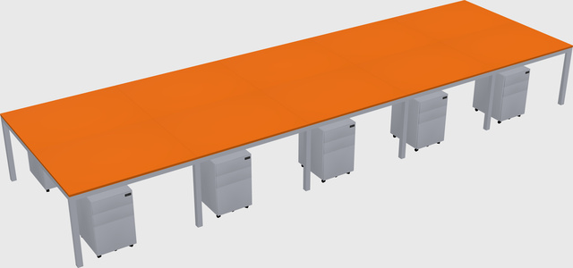 Shared rectangular desk