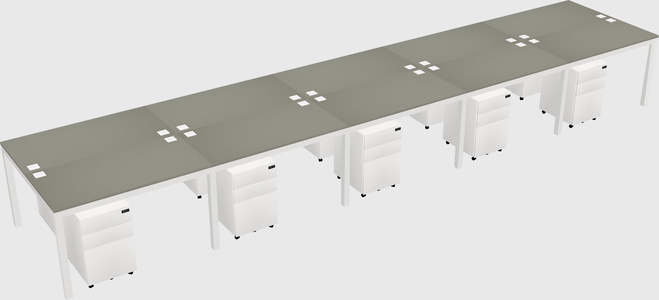 Shared rectangular desk