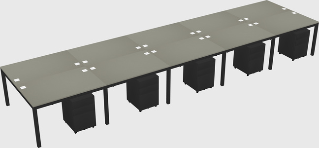 Shared rectangular desk