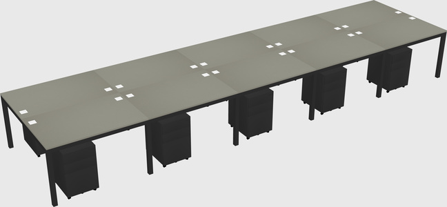 Shared rectangular desk