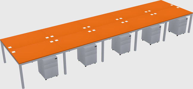 Shared rectangular desk