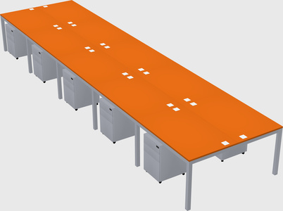 Shared rectangular desk