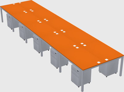 Shared rectangular desk