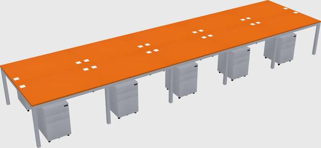 Shared rectangular desk