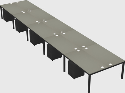 Shared rectangular desk