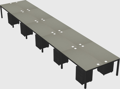 Shared rectangular desk