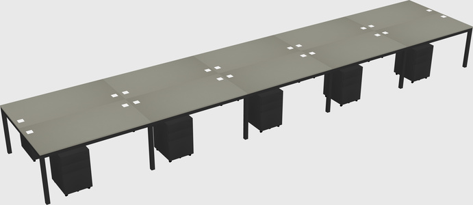 Shared rectangular desk