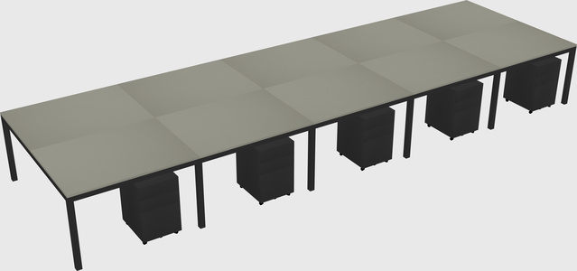 Shared rectangular desk