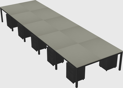 Shared rectangular desk