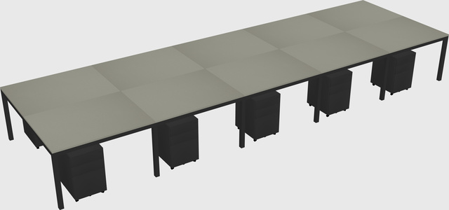 Shared rectangular desk