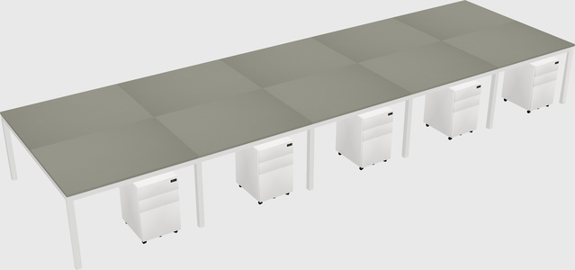 Shared rectangular desk