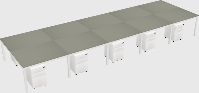 Shared rectangular desk