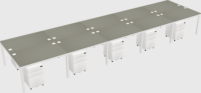 Shared rectangular desk
