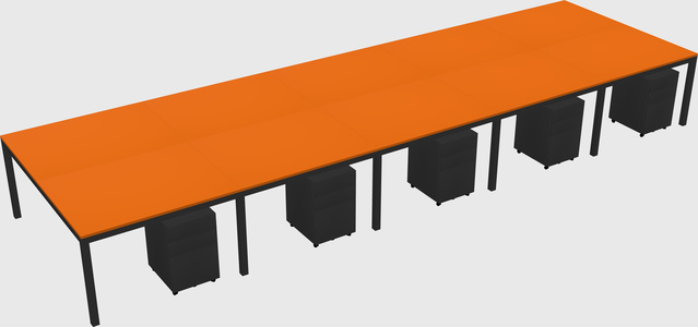 Shared rectangular desk