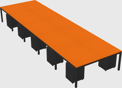 Shared rectangular desk