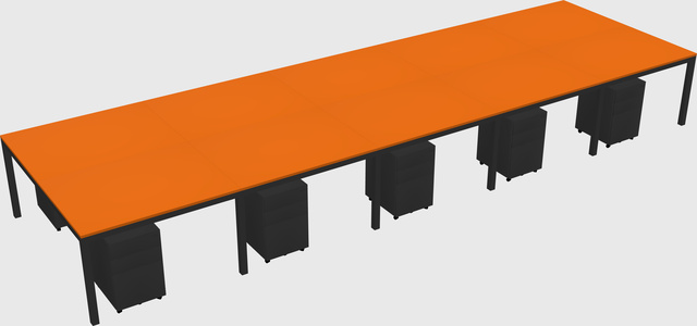 Shared rectangular desk