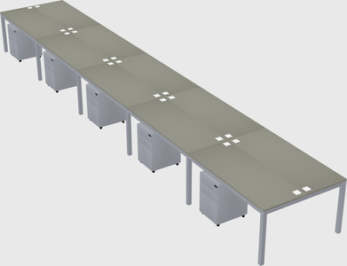 Shared rectangular desk