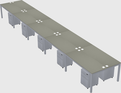 Shared rectangular desk