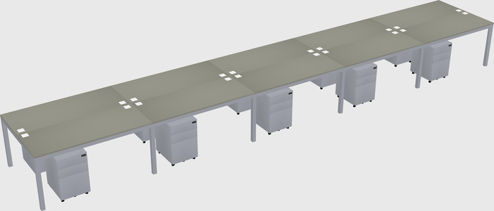 Shared rectangular desk
