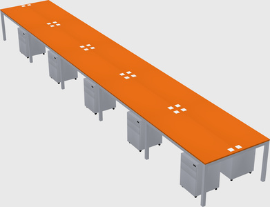 Shared rectangular desk