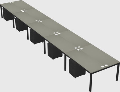 Shared rectangular desk