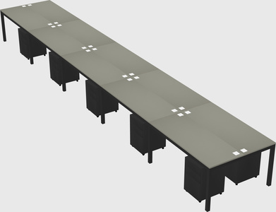 Shared rectangular desk