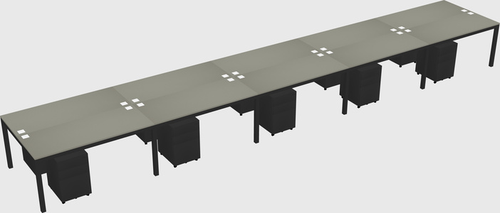 Shared rectangular desk