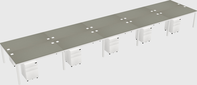 Shared rectangular desk
