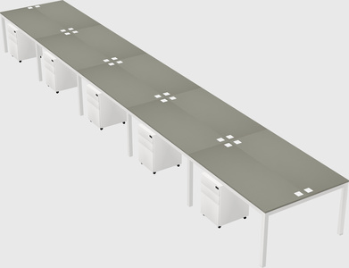 Shared rectangular desk