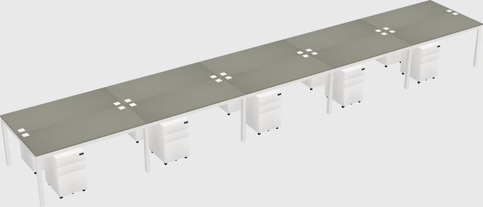 Shared rectangular desk