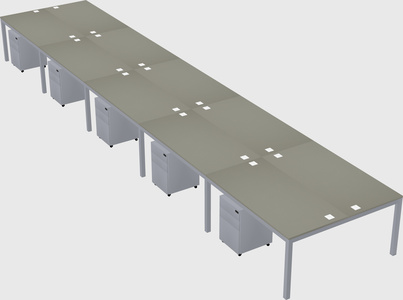 Shared rectangular desk