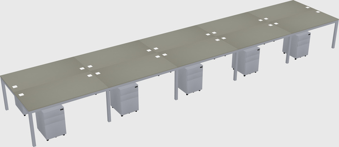 Shared rectangular desk