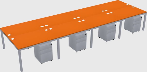 Shared rectangular desk