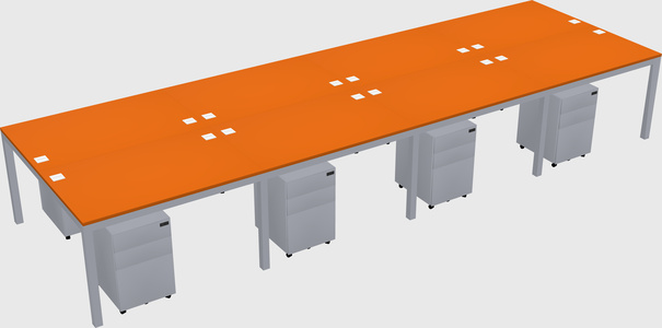 Shared rectangular desk