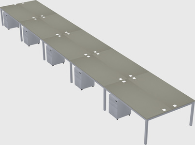 Shared rectangular desk