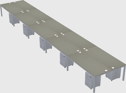 Shared rectangular desk