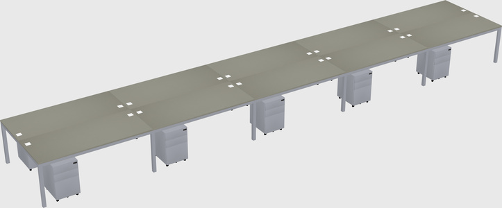 Shared rectangular desk