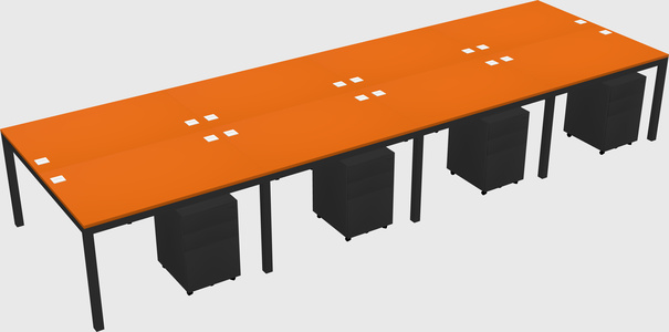 Shared rectangular desk