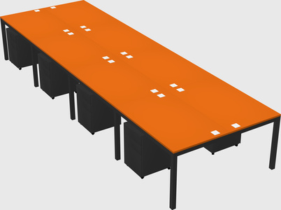 Shared rectangular desk