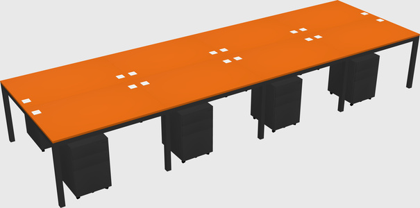 Shared rectangular desk