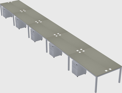 Shared rectangular desk