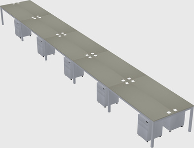 Shared rectangular desk