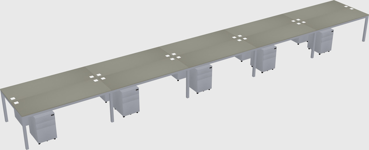 Shared rectangular desk